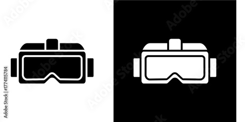 Virtual Reality Headset  Icon Set White Style Collection
