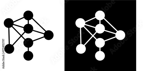 Neural Network  Icon Set White Style Collection