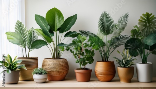 Wallpaper Mural Potted Plant Collection Stylish Indoor Greenery For Home Decor Torontodigital.ca