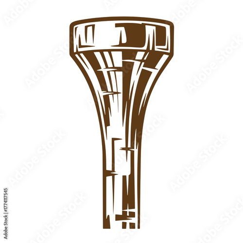 Isolated illustration of a stylish and elegant cocktail glass in vintage art style