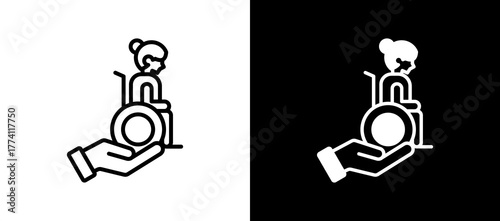 Elderly Care whiteblack icon