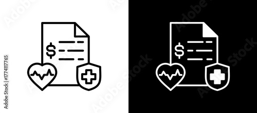 Health Insurance whiteblack icon
