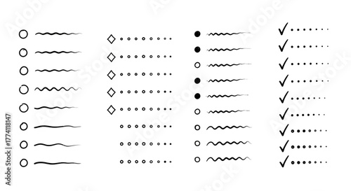 A versatile collection of ultra graphic vector line dividers and separators, featuring checkmarks, circles, and various hand-drawn styles for design projects