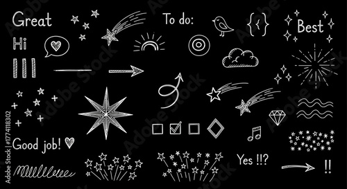 Blackboard Doodles Hand-Drawn Elements for Creative Projects