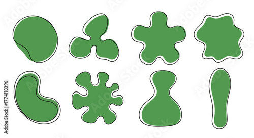 Abstract Organic Shapes Collection - Green Blob Elements for Design