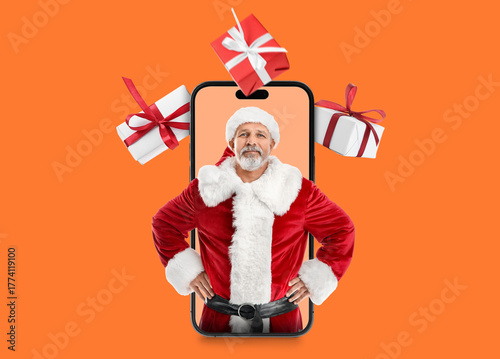 Santa Claus standing with h...