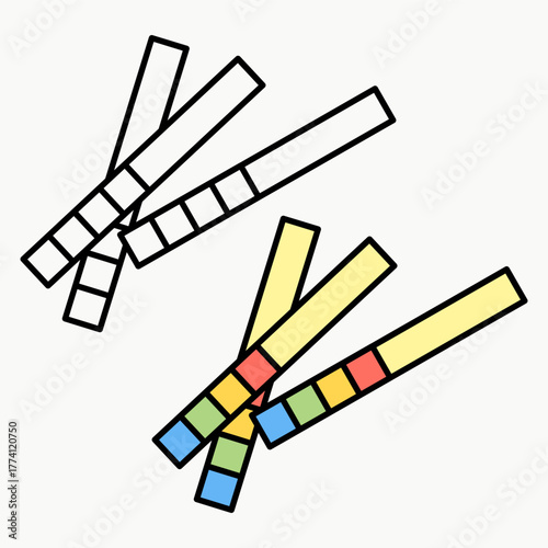 Litmus paper. pH measuring tool. Laboratory equipment. Vector illustration.