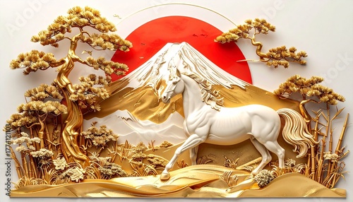 干支　丙午年賀イラスト