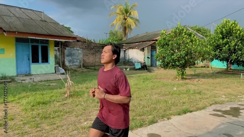 Men sprint for fitness, exercise, and physical training for outdoor athletics or marathons. Healthy and active athletes or sprinters for cardio performance, exercise concepts, outdoors.