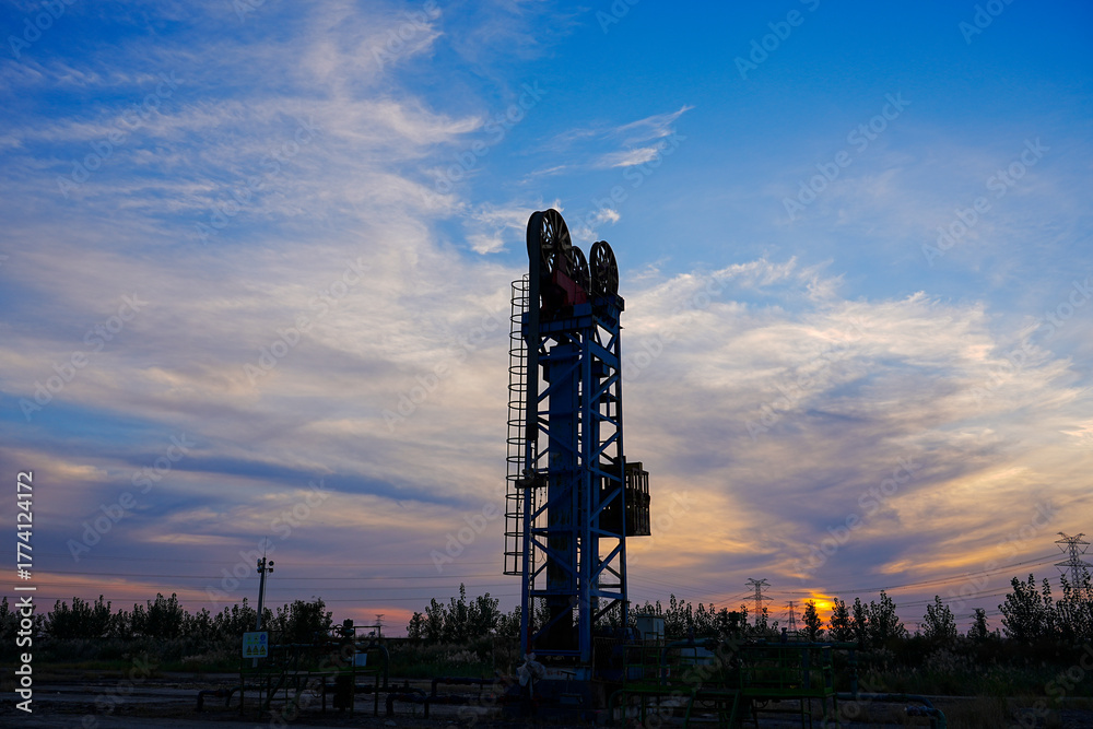 Obraz premium Oil pump in the outdoor work