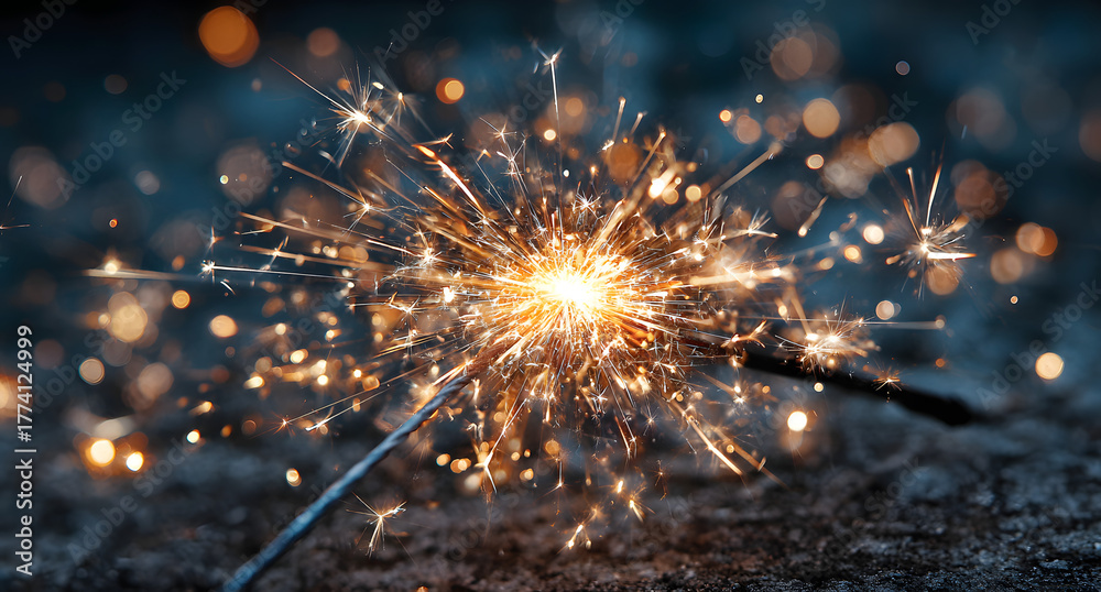 Fototapeta premium Wunderkerze - Neujahr / Silvester / Feier