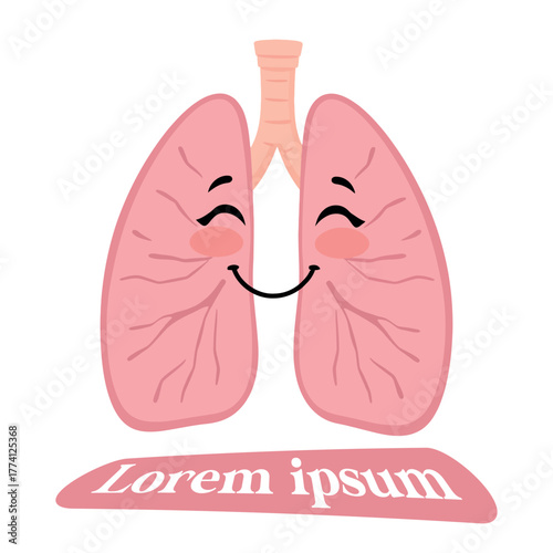 lungs, animated character for health campaign