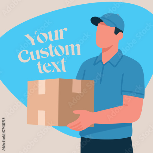 a man in charge of delivering the online purchase package to your home