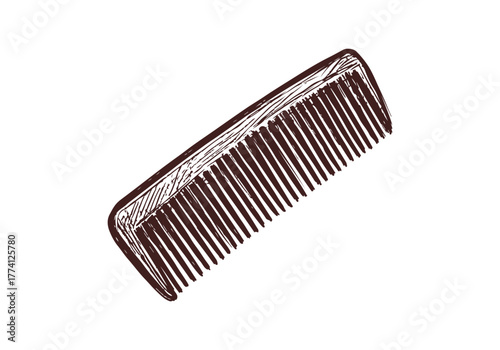 Hair Comb hand drawn simple sketch vector illustration