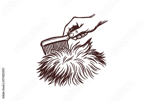 Hair Comb hand drawn simple sketch vector illustration