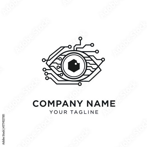 Digital Eye Logo Representing Technology and Vision for Business.