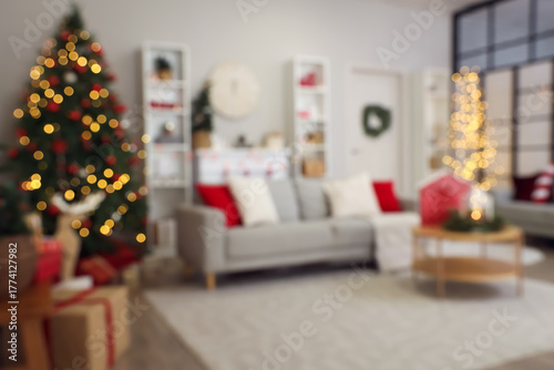 Interior of festive living ...