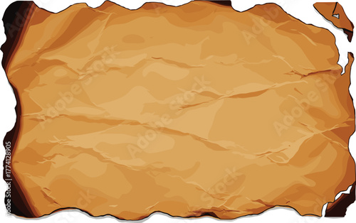 Vintage Crumpled Paper Texture Ancient Scroll Design, Aged Parchment Background for Creative Projects