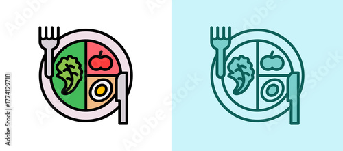 Nutrition & Diet whitegreen icon