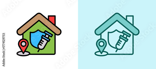 Vaccination Center whitegreen icon