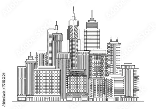 Cityscape Silhouette An Architectural Outline of Urban Structures
