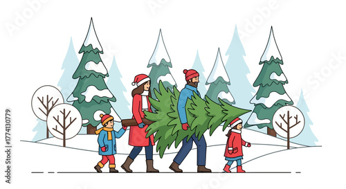 Family Christmas Tree Adventure A Winter Wonderland Journey of Joy and Togetherness