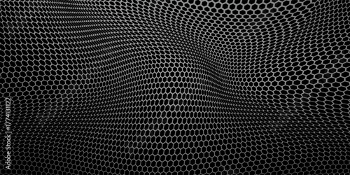 Seamless pattern of texture silver or stainless steel hexagon for background. Abstract, Art and Close up object concept