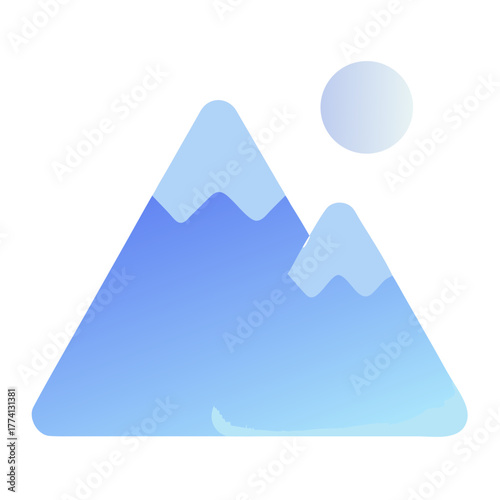 A serene landscape featuring two majestic mountains with snowcapped peaks under a gentle sun, , creating a peaceful and inviting scene for nature enthusiasts