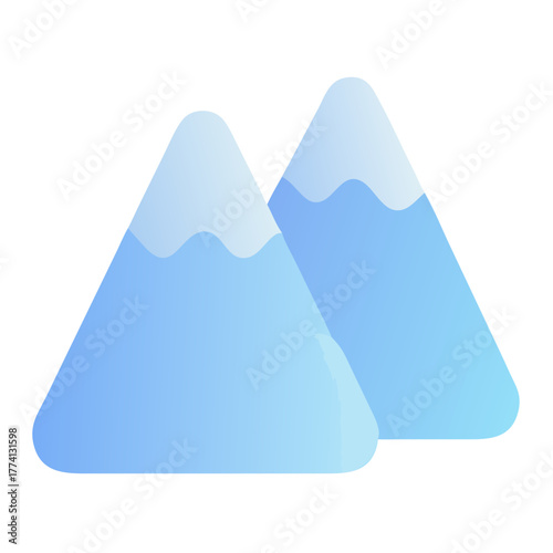 Two majestic mountains with snowcapped peaks stand tall against a pristine, , embodying the grandeur and serenity of the natural world