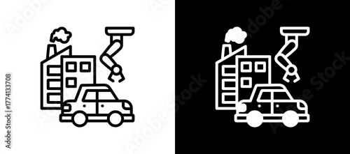 Automotive Factory whiteblack icon