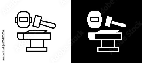 Metal Works Plant whiteblack icon