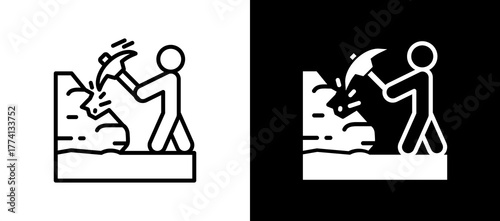 Mining Industry whiteblack icon