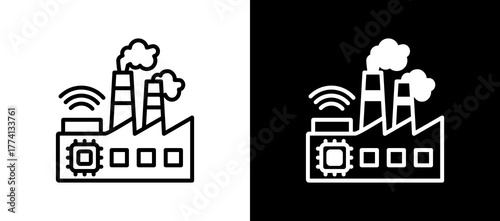 Smart Factory whiteblack icon