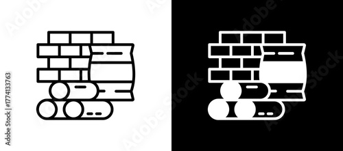 Construction Materials whiteblack icon