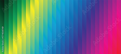 Glass stripes Neon vertical effect light lines background in purple pink, blue gradient, green, red, black orange silverfuturistic abstract stripes wallpaper, vibrant luminous Vector Illustration