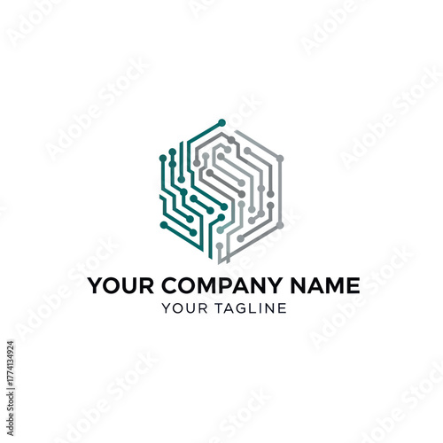Free Download Hexagonal Circuitry Logo Design for Technology and Innovation Company. - GFXLoad