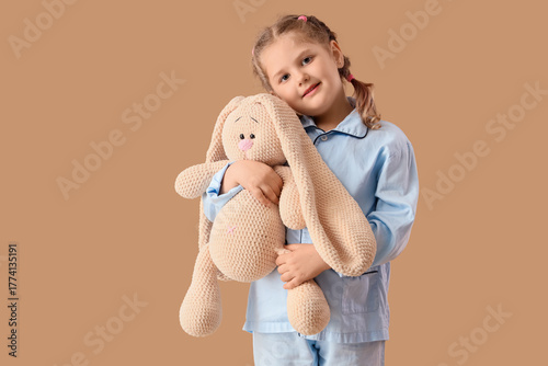 Cute little happy girl in p...