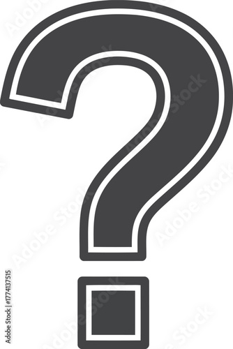 Stylized question mark icon symbol for uncertainty doubt confusion enigma inquiry mystery research vector