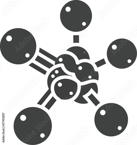 Abstract molecular structure scientific atom network digital graphic vector