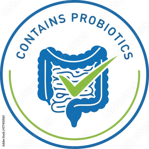 Healthy intestine microbiome probiotic bacteria digestive health medical icon vector