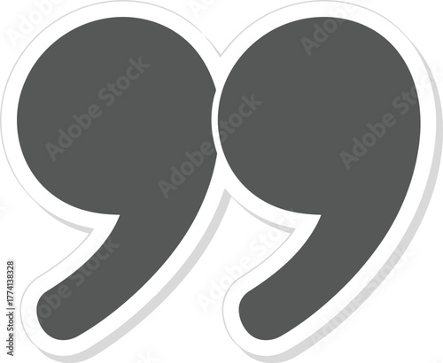 Bold quotation mark symbol design for text and speech communication concepts vector