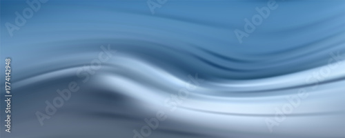 Abstract blue white luxury fabric wave background with copy space. Smooth liquid wave. Elegant shiny silk satin texture. Suit for wallpaper, cover, header, desktop, web, flyer. Vector illustration