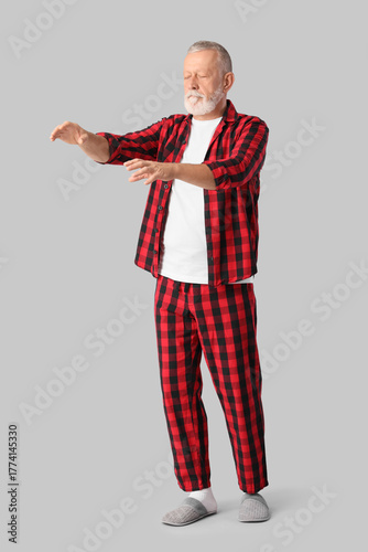 Senior male sleepwalker in ...
