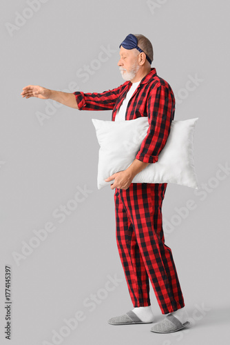 Senior male sleepwalker in ...