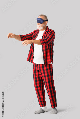 Senior male sleepwalker in ...