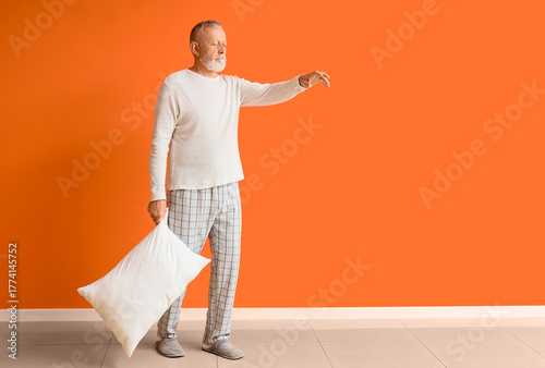 Senior male sleepwalker in ...