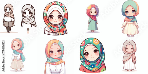 illustration of a Muslim wearing a hijab