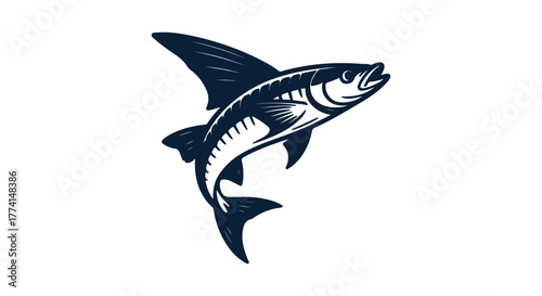 Stylized Fish Illustration — Bold Marine Life Design for Logos and Branding