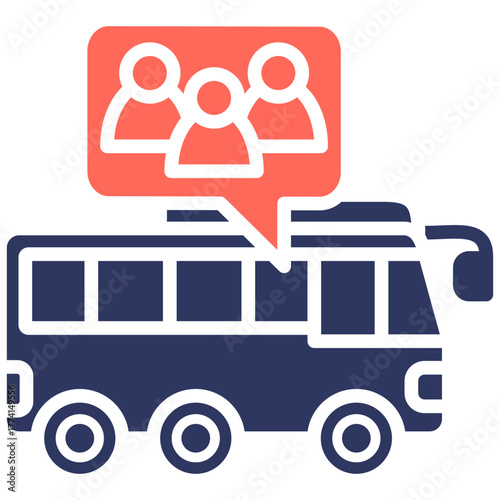 Public Transportation glyph color icon