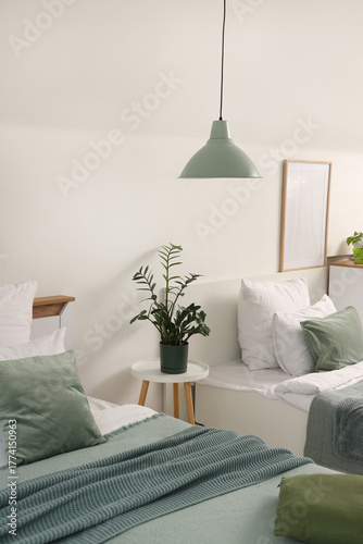 Minimalist bedroom interior...